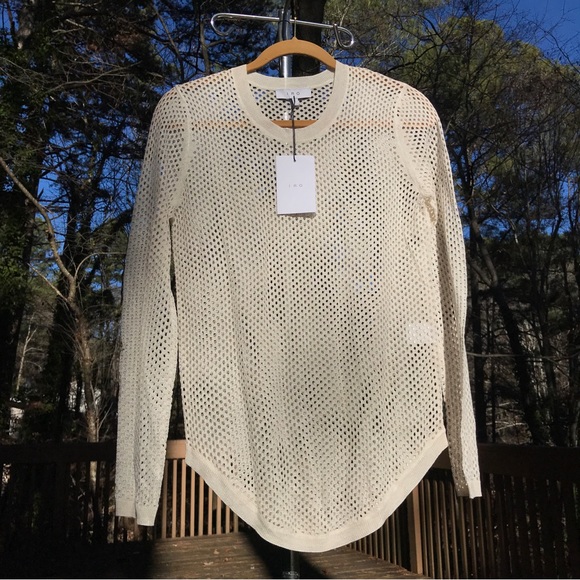 IRO Open Weave Knit Crochet Top - Picture 1 of 5